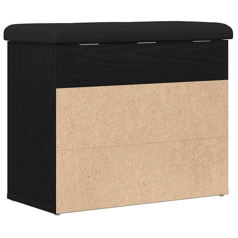 vidaXL Shoe Bench with Storage Black 60 x 30 x 48 cm Engineered wood