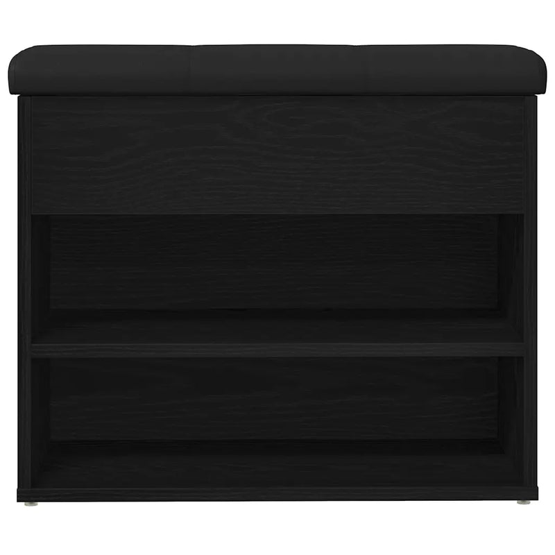 Storage Bench Black Oak 62 x 32 x 50 cm Engineered Wood