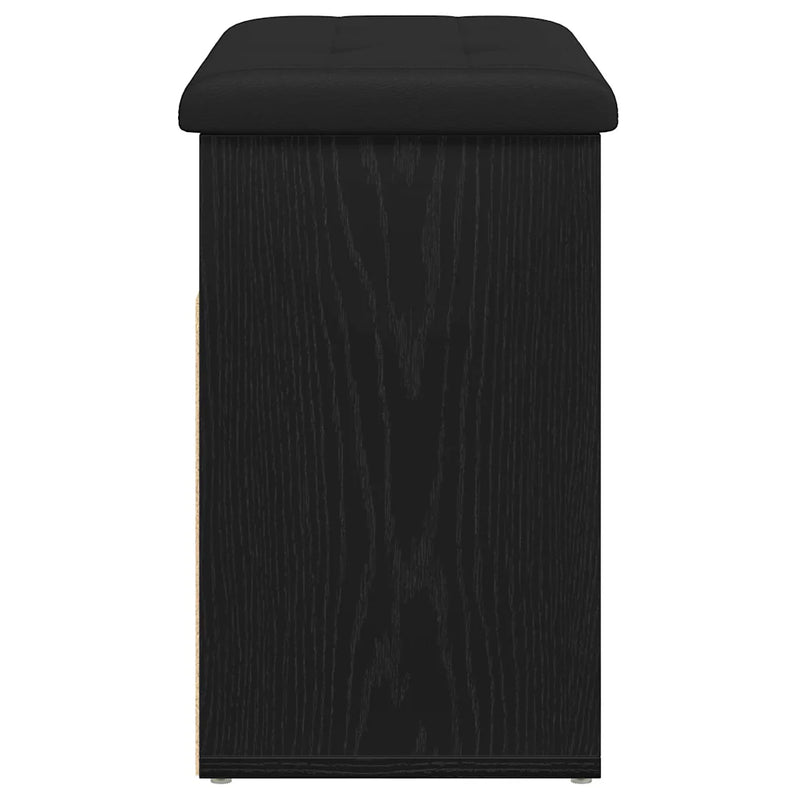 Storage Bench Black Oak 62 x 32 x 50 cm Engineered Wood