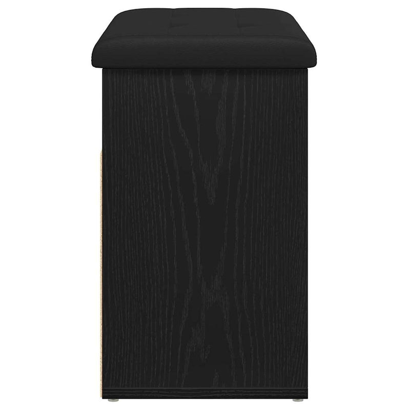 vidaXL Shoe Bench with Storage Black 60 x 30 x 48 cm Engineered wood