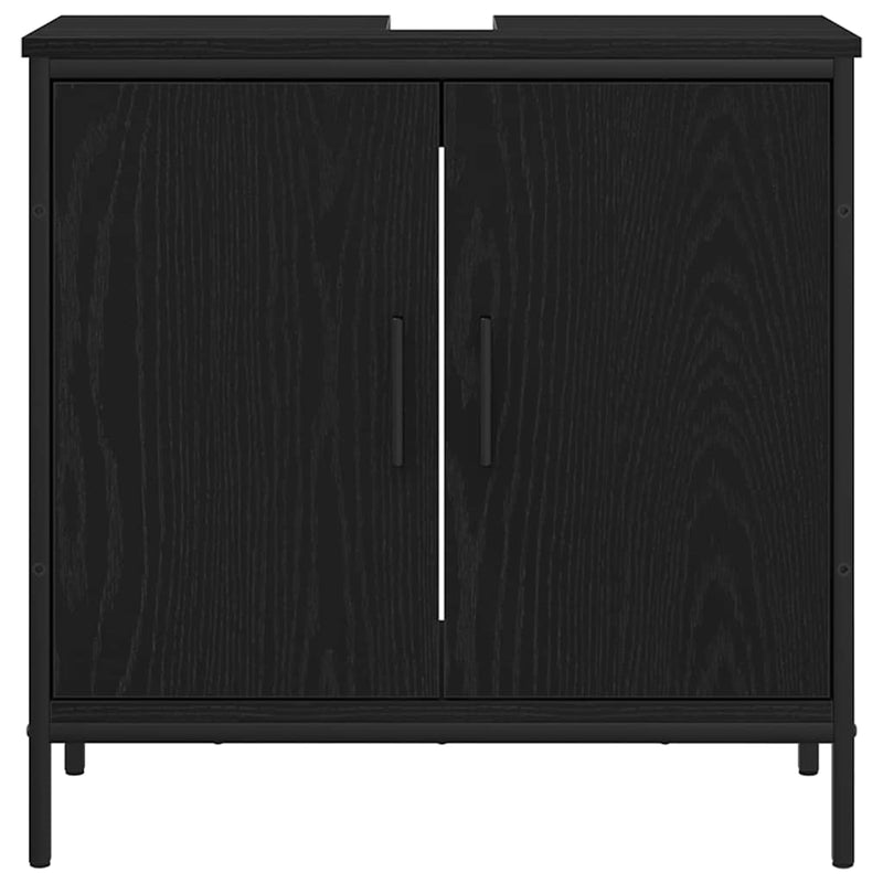 vidaXL Bathroom Sink Cabinet Black Oak 60 x 30 x 60 cm Engineered Wood