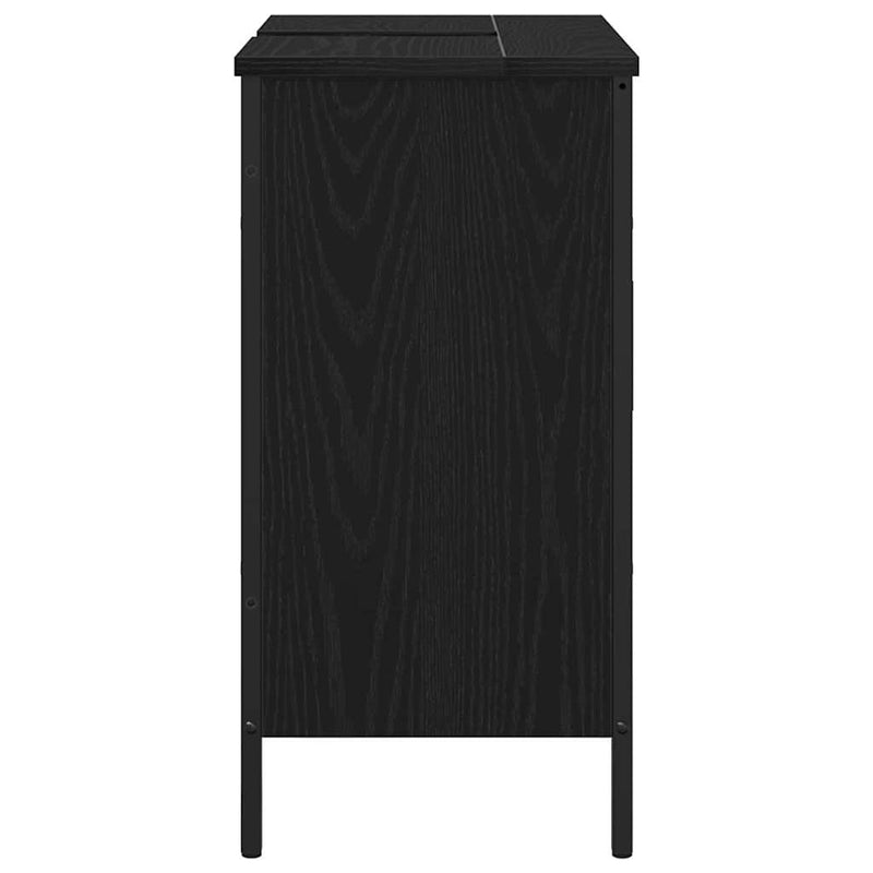 vidaXL Bathroom Sink Cabinet Black Oak 60 x 30 x 60 cm Engineered Wood