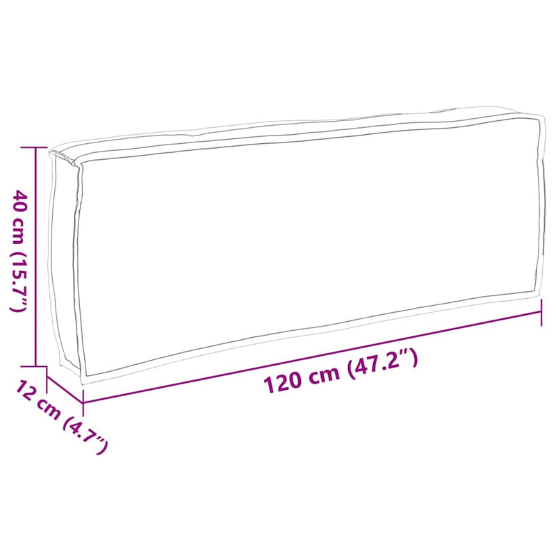 vidaXL Pallet Cushion for Backrest Anthracite 120 x 40 x 12 cm