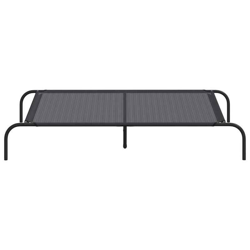 vidaXL Elevated Dog Bed Black 130x80x20 cm Textilene and Steel