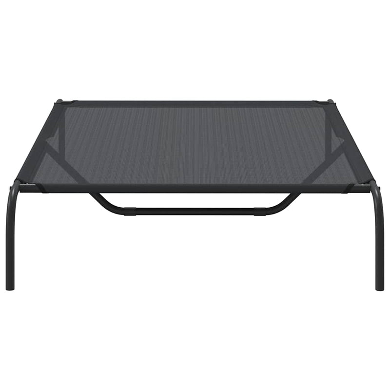 vidaXL Elevated Dog Bed Black 130x80x20 cm Textilene and Steel