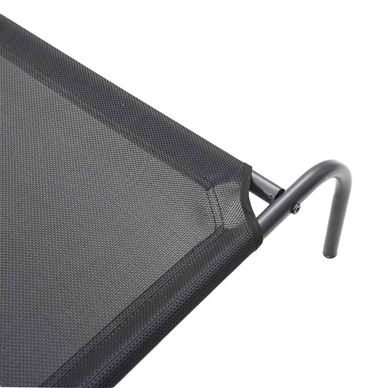 vidaXL Elevated Dog Bed Black 130x80x20 cm Textilene and Steel
