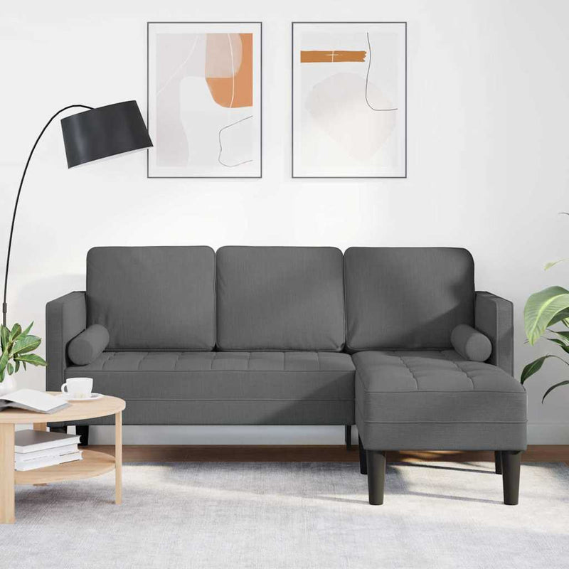 vidaXL Sofa Set with Cushion Dark Grey 173 x 131 x 67 cm Polyester
