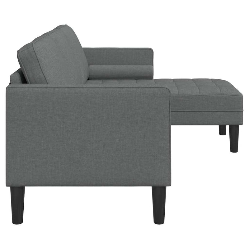 vidaXL Sofa Set with Cushion Dark Grey 173 x 131 x 67 cm Polyester
