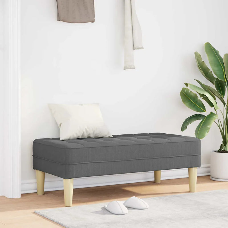 Bench with Cushion Dark Grey 113 x 57 x 39 cm Fabric