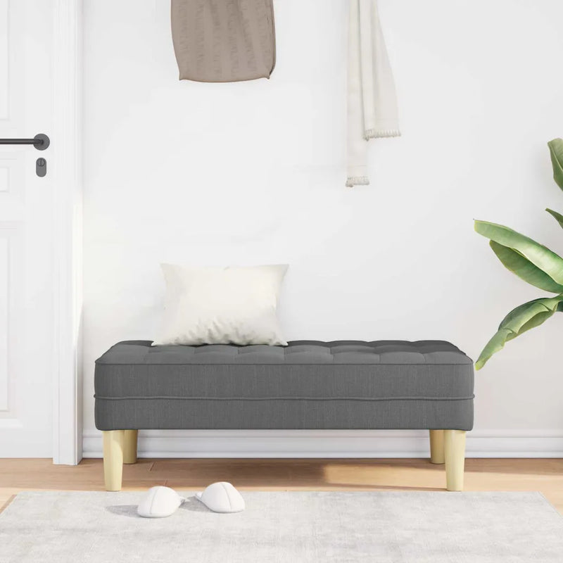 Bench with Cushion Dark Grey 113 x 57 x 39 cm Fabric