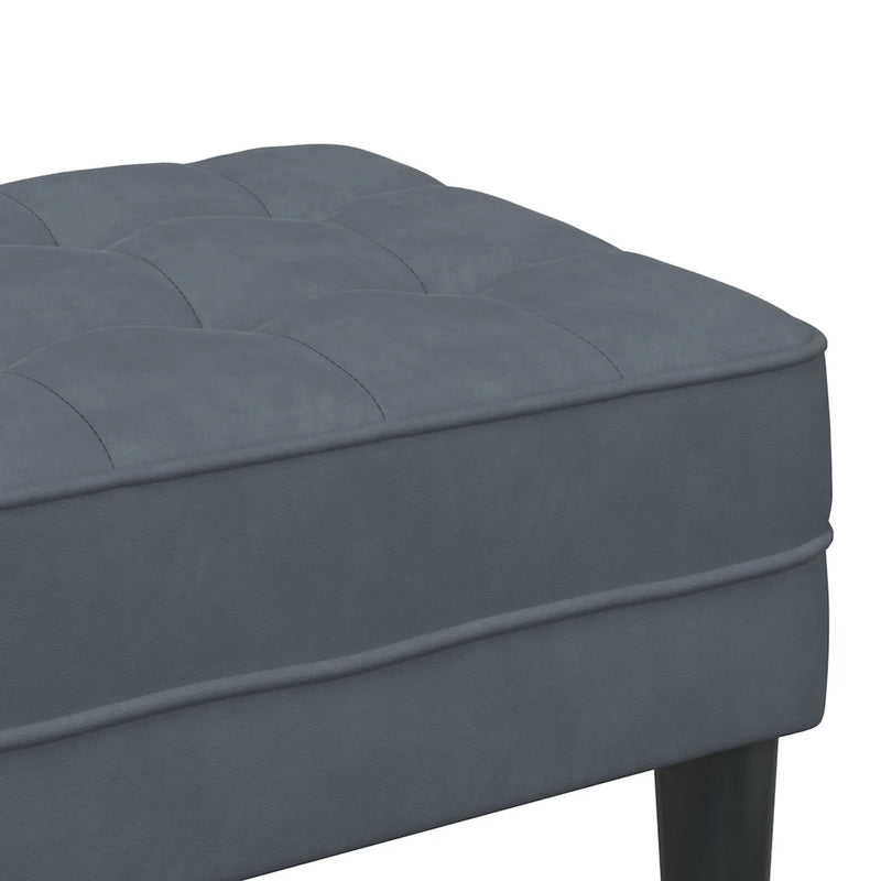 Bench with Cushion Dark Grey 113 x 57 x 39 cm Velvet