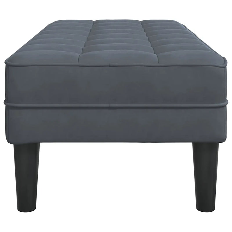 Bench with Cushion Dark Grey 113 x 57 x 39 cm Velvet