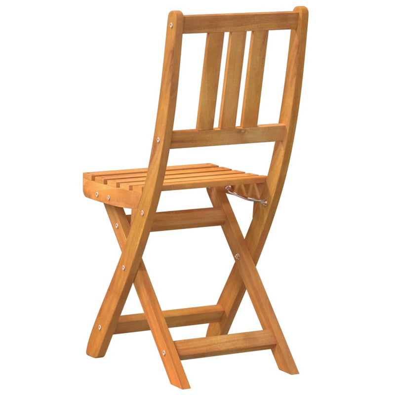 vidaXL Garden Chair Folding 2 pcs Oil Natural 40 x 42 x 85 cm