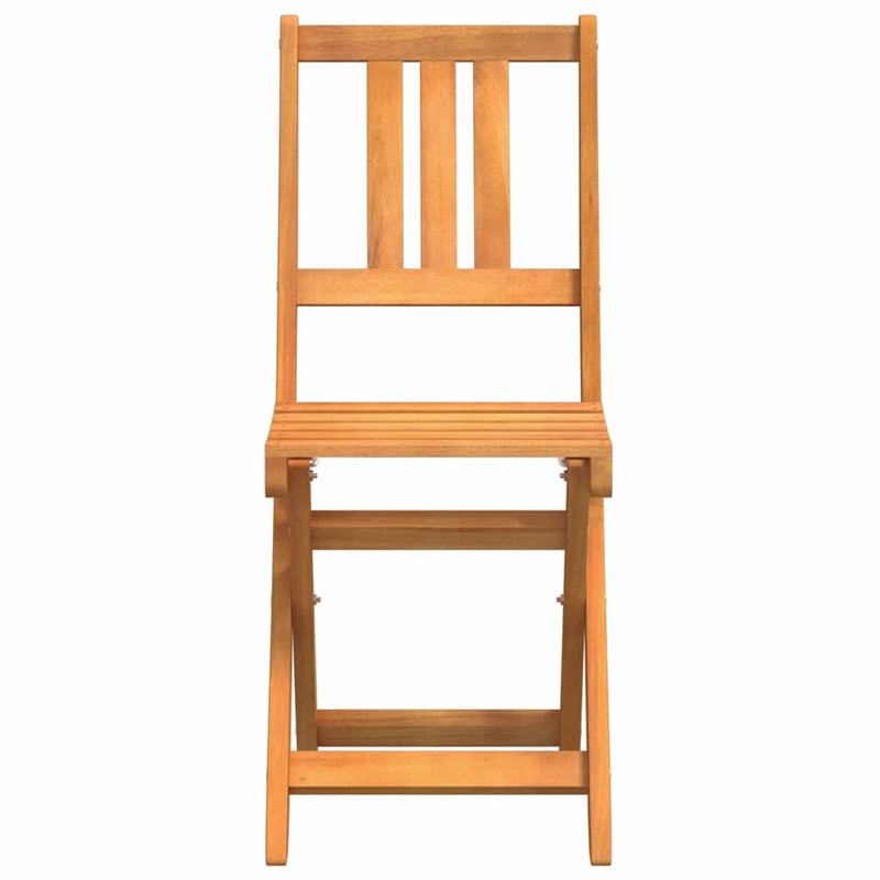 vidaXL Garden Chair Folding 2 pcs Oil Natural 40 x 42 x 85 cm