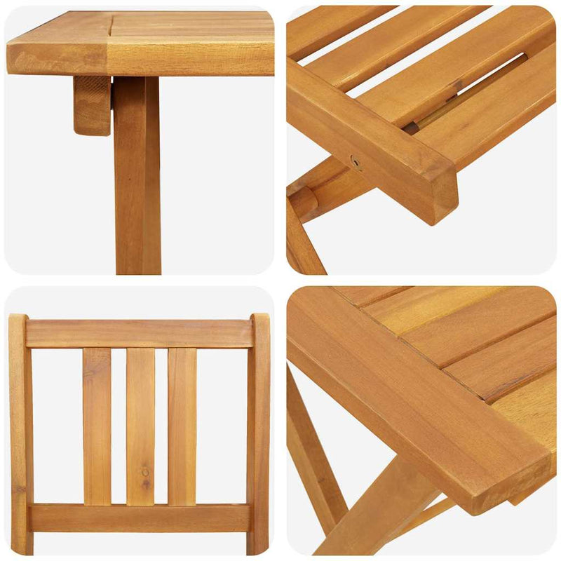 vidaXL Bistro Set Folding 3 pcs Oil Natural Solid Acacia Wood