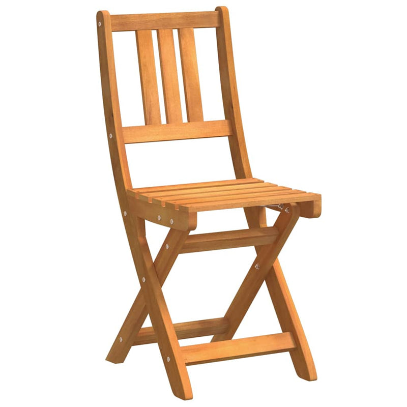 vidaXL Bistro Set Folding 3 pcs Oil Natural Solid Acacia Wood