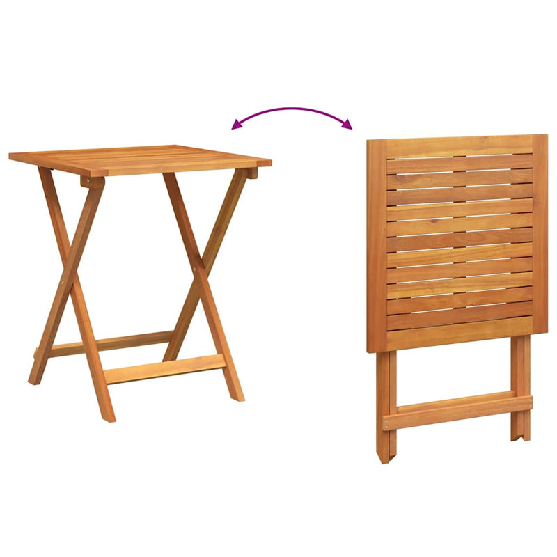 vidaXL Bistro Set Folding 3 pcs Oil Natural Solid Acacia Wood