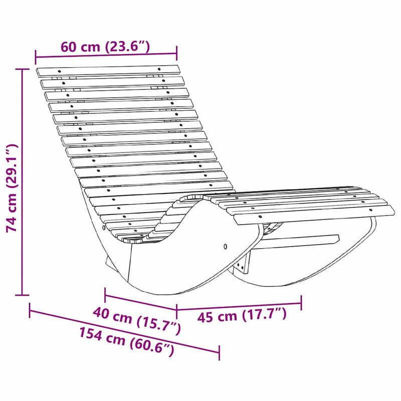 vidaXL Rocking Sun Loungers 2 pcs Brown 154 x 60 x 74 cm