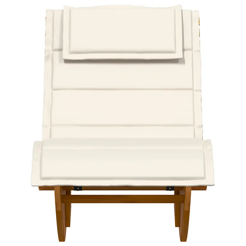 Rocking Sun Lounger with Cushion Solid Wood Acacia
