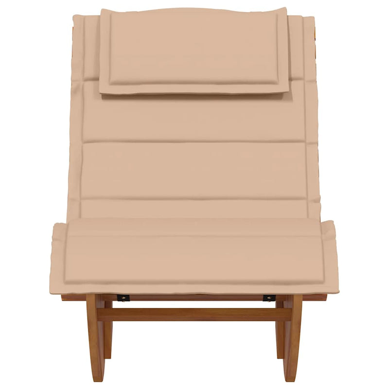 vidaXL Rocking Sun Lounger with Cushion Solid Wood Acacia