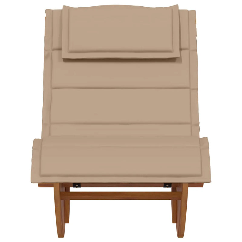 Rocking Sun Lounger with Cushion Solid Wood Acacia