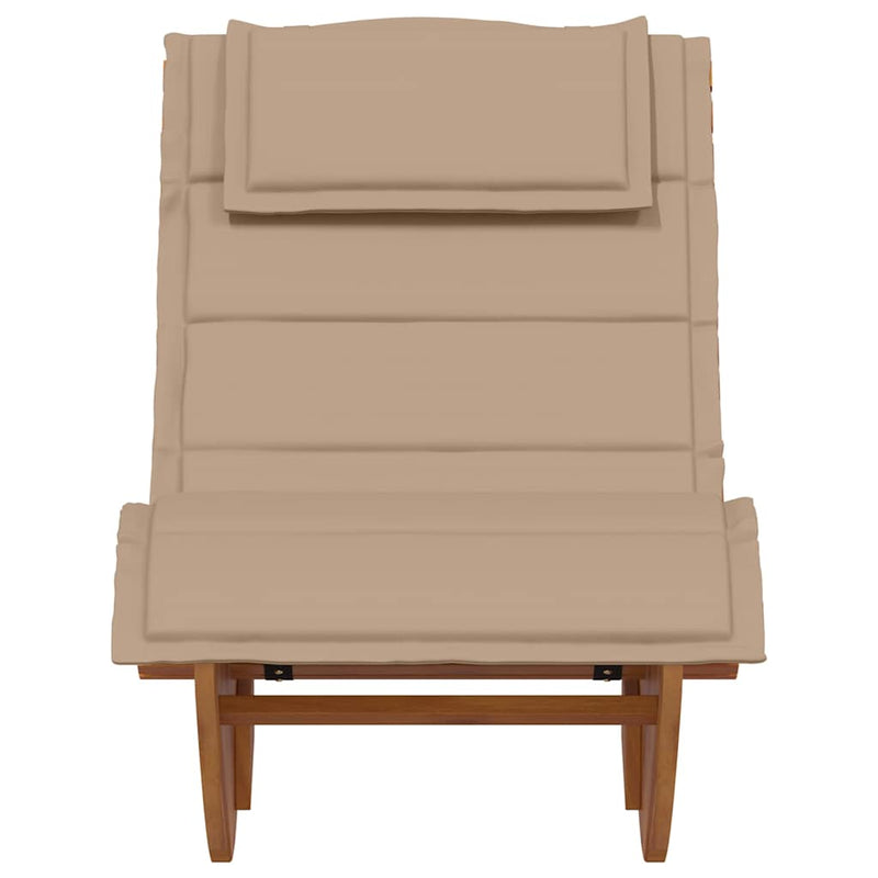 vidaXL Rocking Sun Lounger with Cushion Solid Wood Acacia