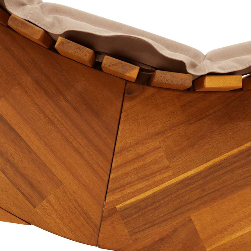vidaXL Rocking Sun Lounger with Cushion Solid Wood Acacia