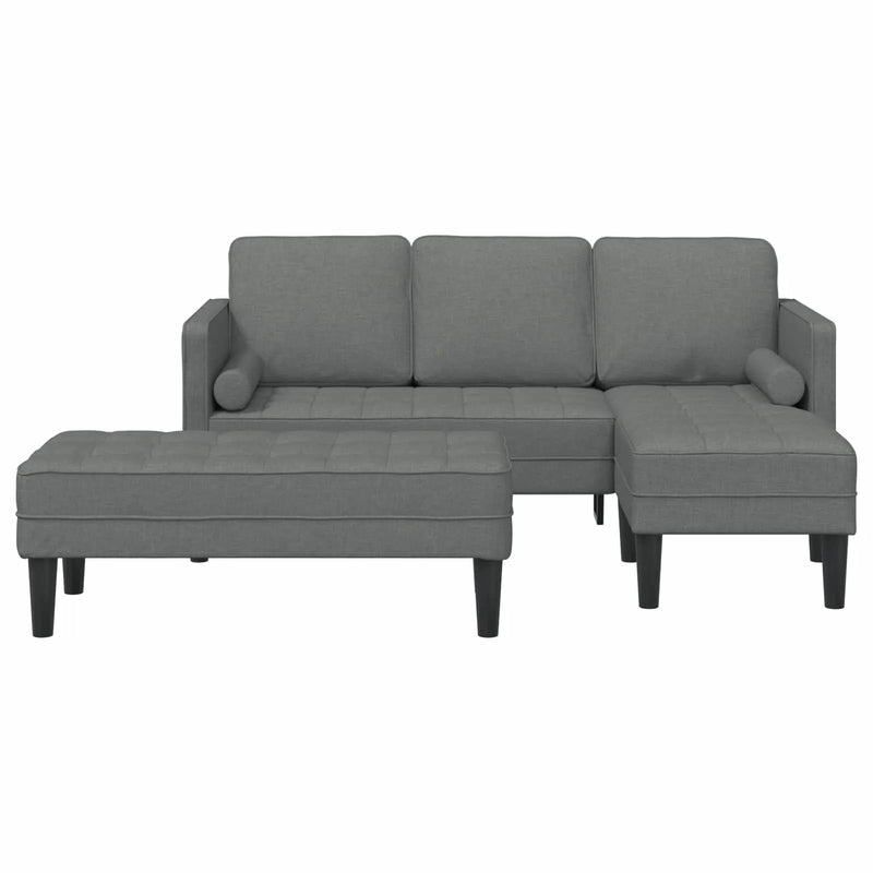 Sofa Set with Cushion 2 pcs Dark Grey Polyester