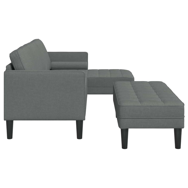 Sofa Set with Cushion 2 pcs Dark Grey Polyester