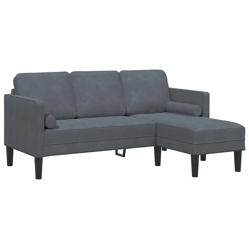 Sofa Set 2 pcs Dark Grey Polyester