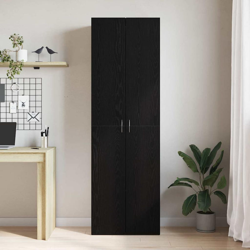 vidaXL Office Cabinet Black oak 60 x 32 x 190 Engineered wood