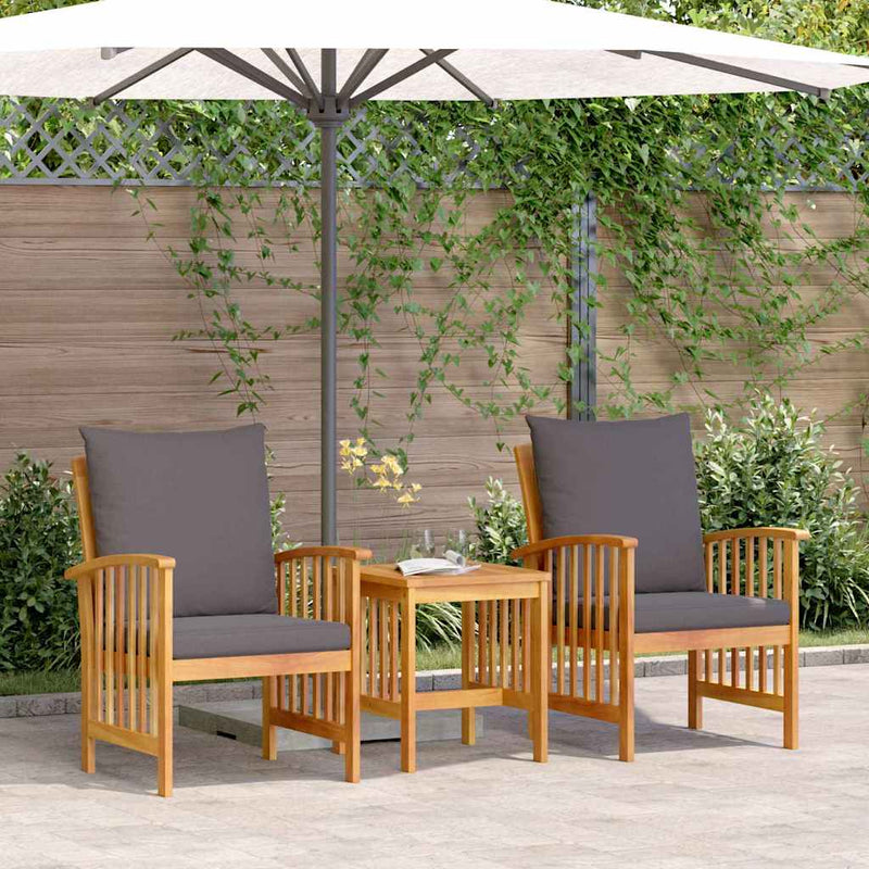 vidaXL Garden Sofa Set 3 pcs Oil Natural Solid Acacia Wood