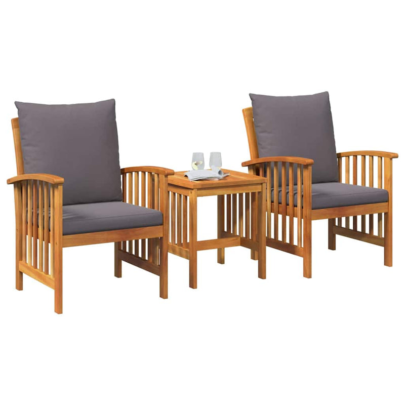 vidaXL Garden Sofa Set 3 pcs Oil Natural Solid Acacia Wood