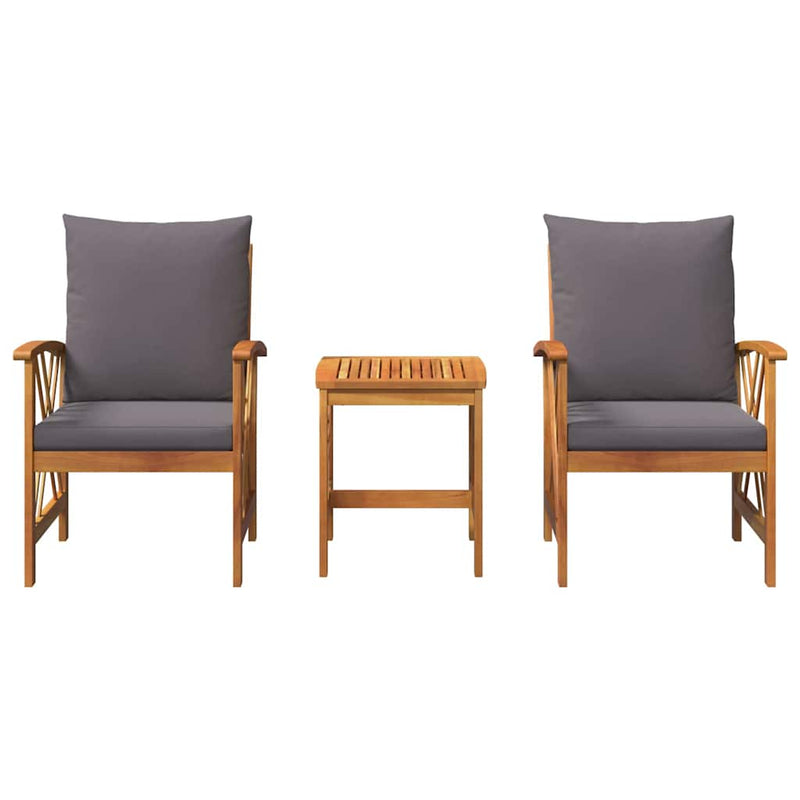 vidaXL Garden Sofa Set 3 pcs Oil Natural Solid Acacia Wood