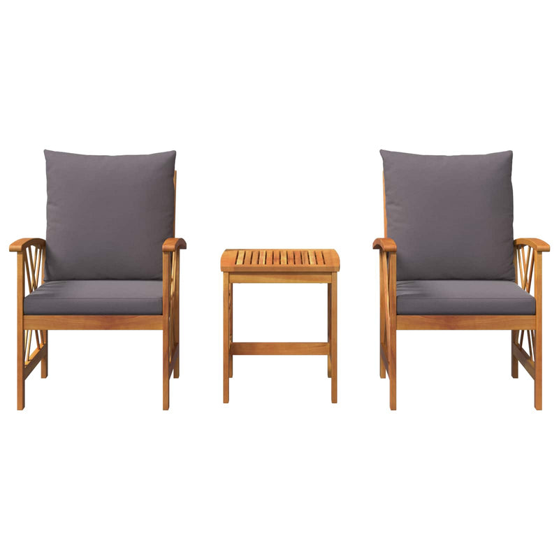 vidaXL Garden Sofa Set 3 pcs Oil Natural Solid Acacia Wood
