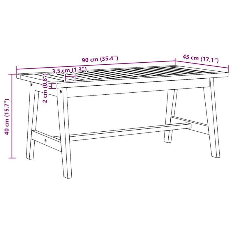 vidaXL Coffee Table Oil Natural Solid Acacia Wood