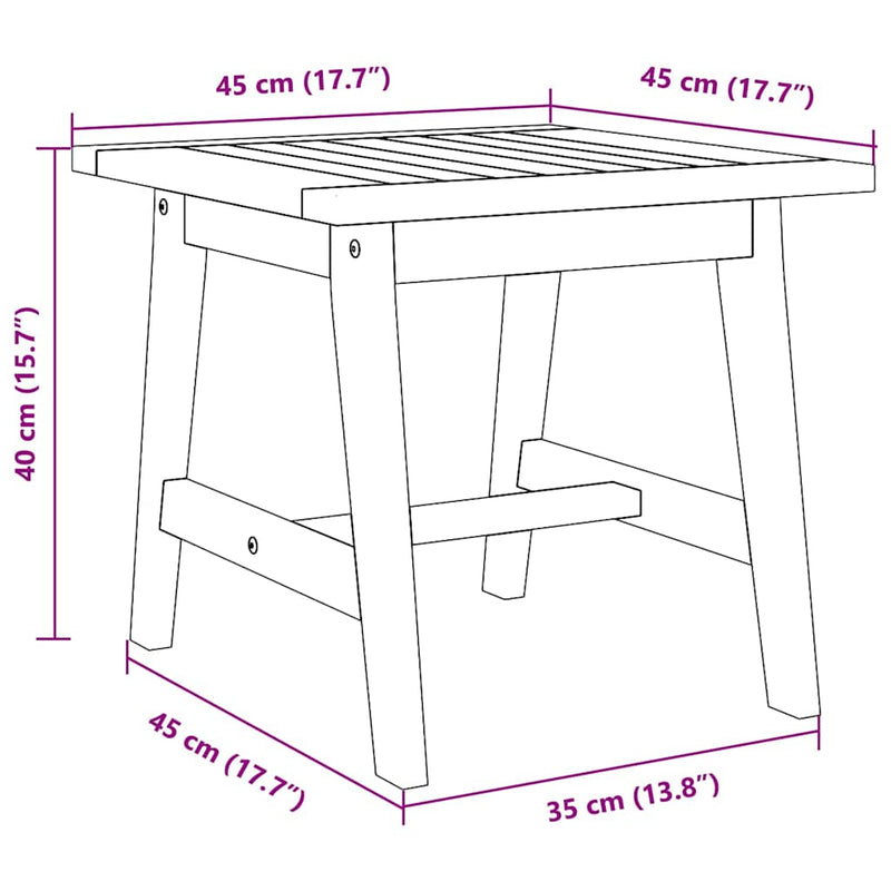 vidaXL Side Table Oil Natural Solid Acacia Wood