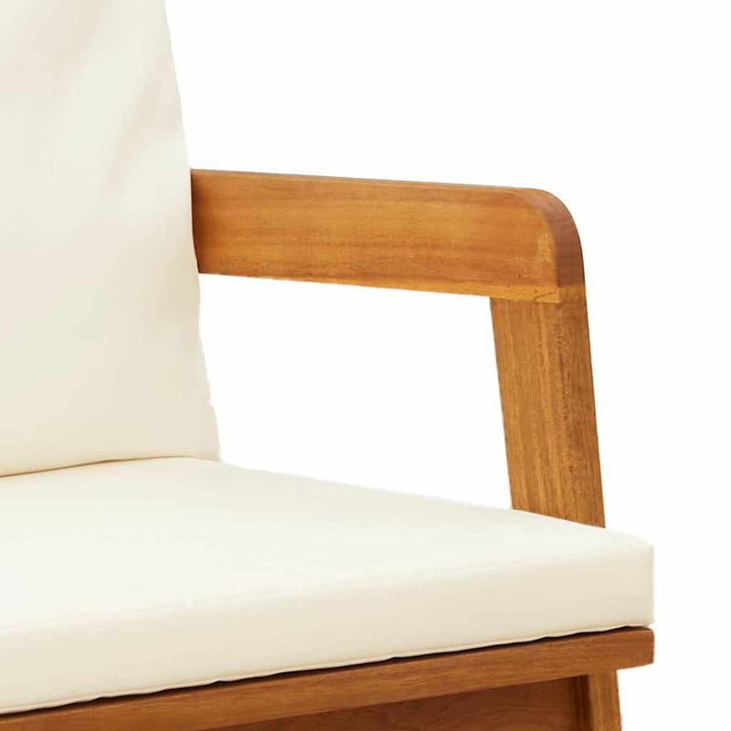 Garden Bench with Cushion Oil Natural Solid Acacia Wood