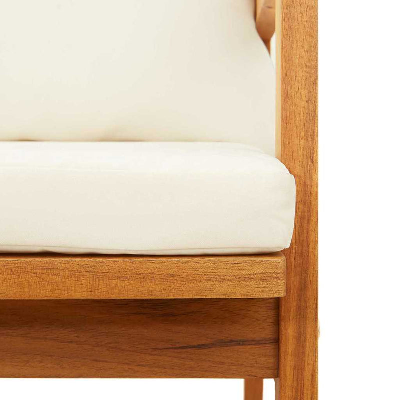 Garden Bench with Cushion Oil Natural Solid Acacia Wood