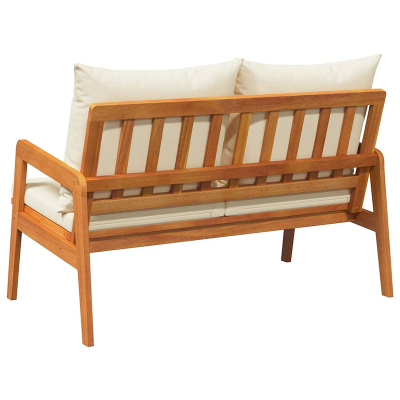 Garden Bench with Cushion Oil Natural Solid Acacia Wood