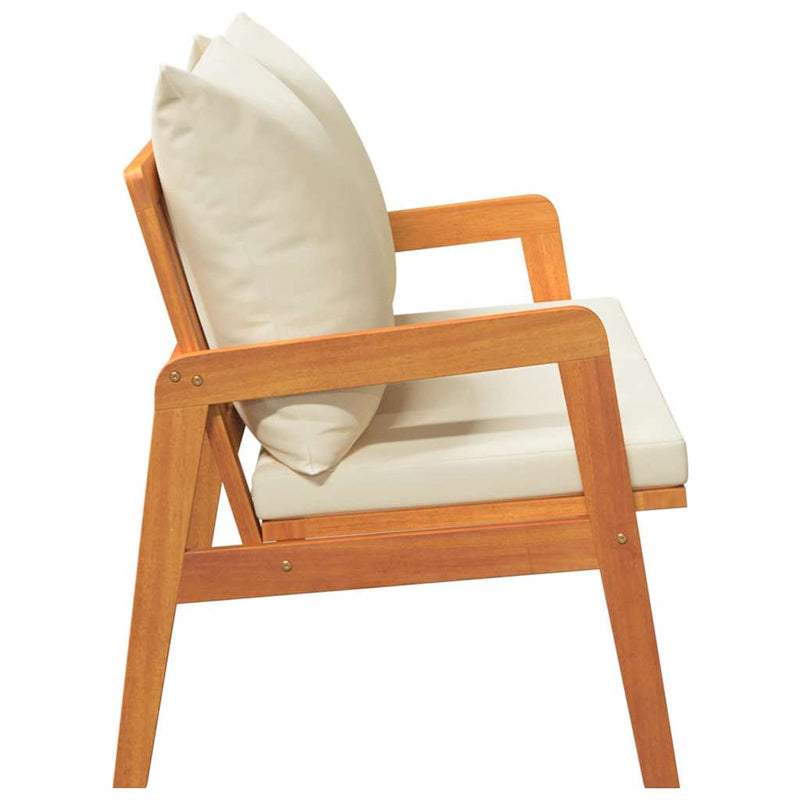 Garden Bench with Cushion Oil Natural Solid Acacia Wood
