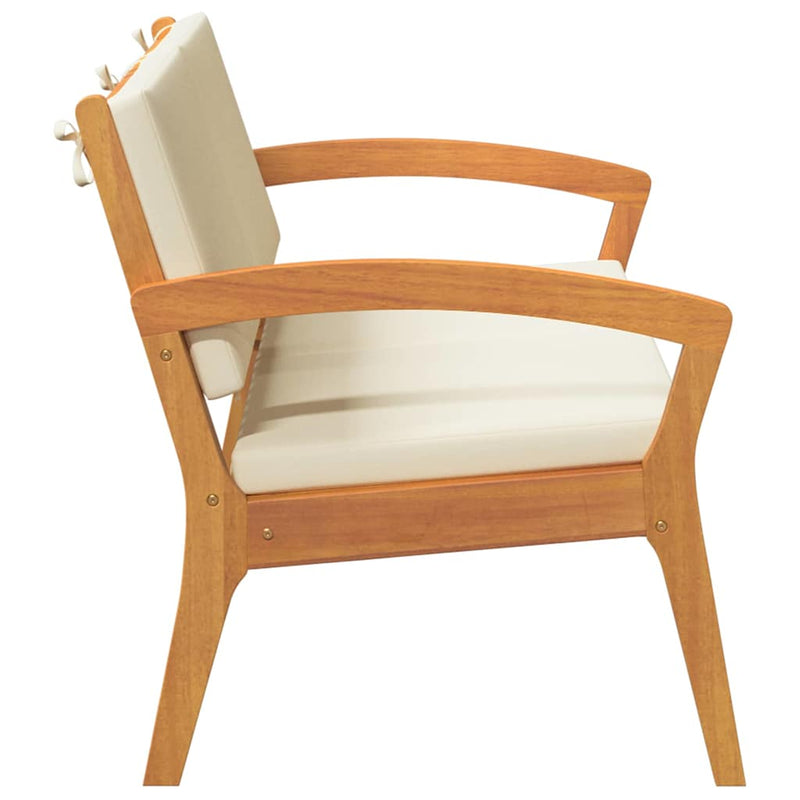 vidaXL Garden Bench with Cushion Oil Natural Solid Acacia Wood