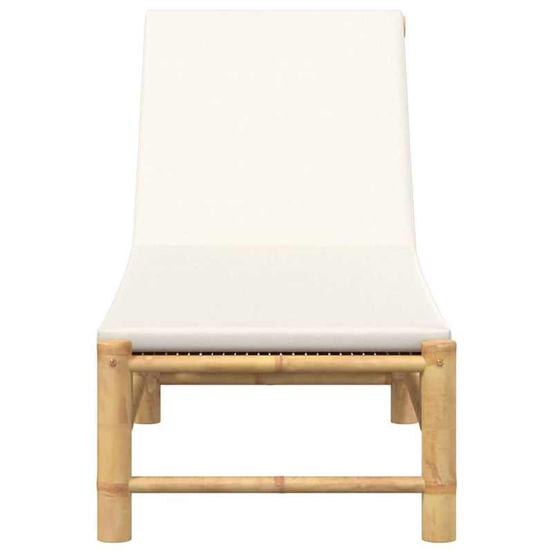 vidaXL Sun Lounger with Cushions 55x199x30 cm Bamboo