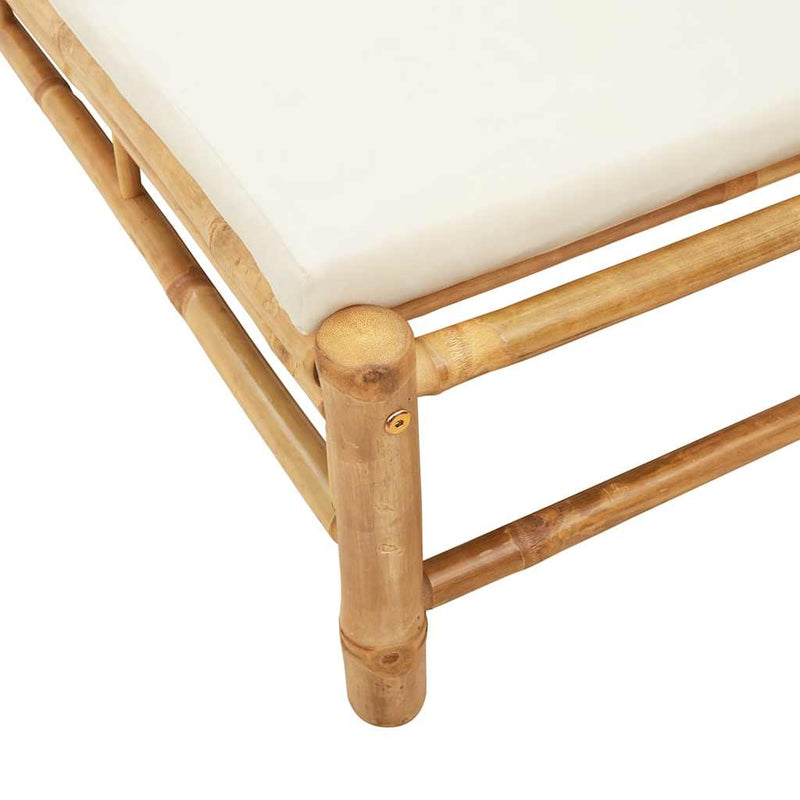 vidaXL Sun Lounger with Cushions 55x199x30 cm Bamboo