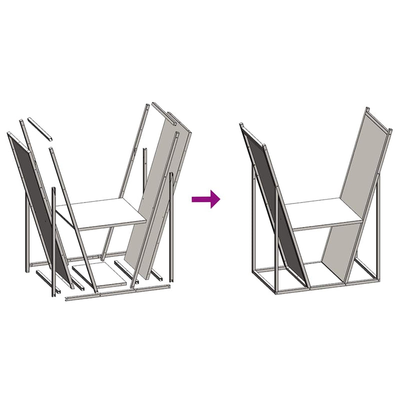 vidaXL Firewood Rack Black 69.5x35x81 cm Cold-rolled steel