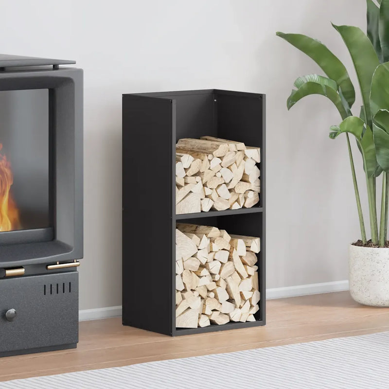 Firewood Rack Black 40x30x80 cm Cold-rolled steel