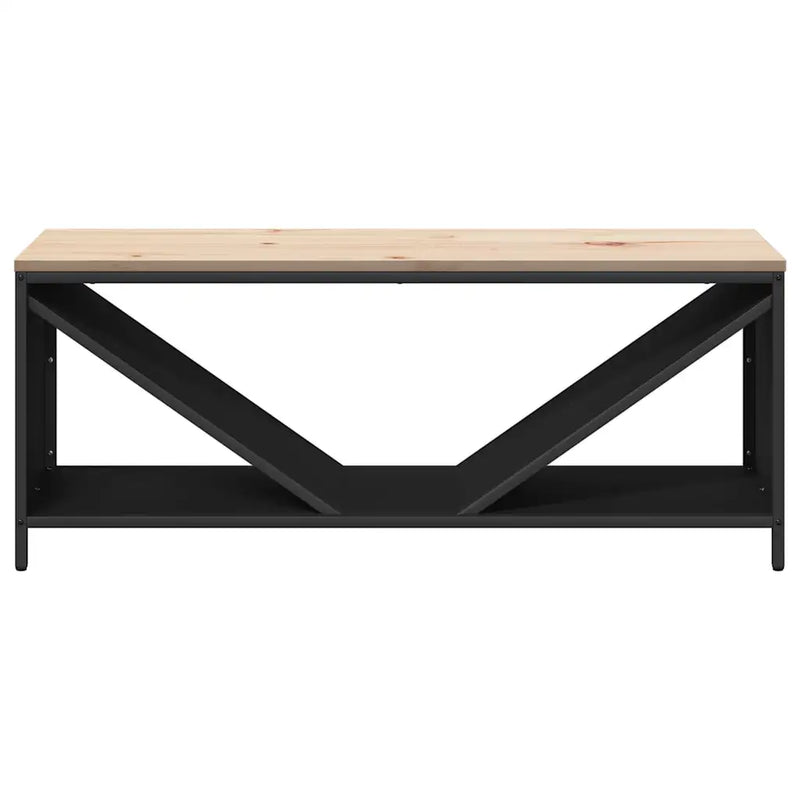 Firewood Rack with Wooden Top Black 100.5x35.5x40 cm