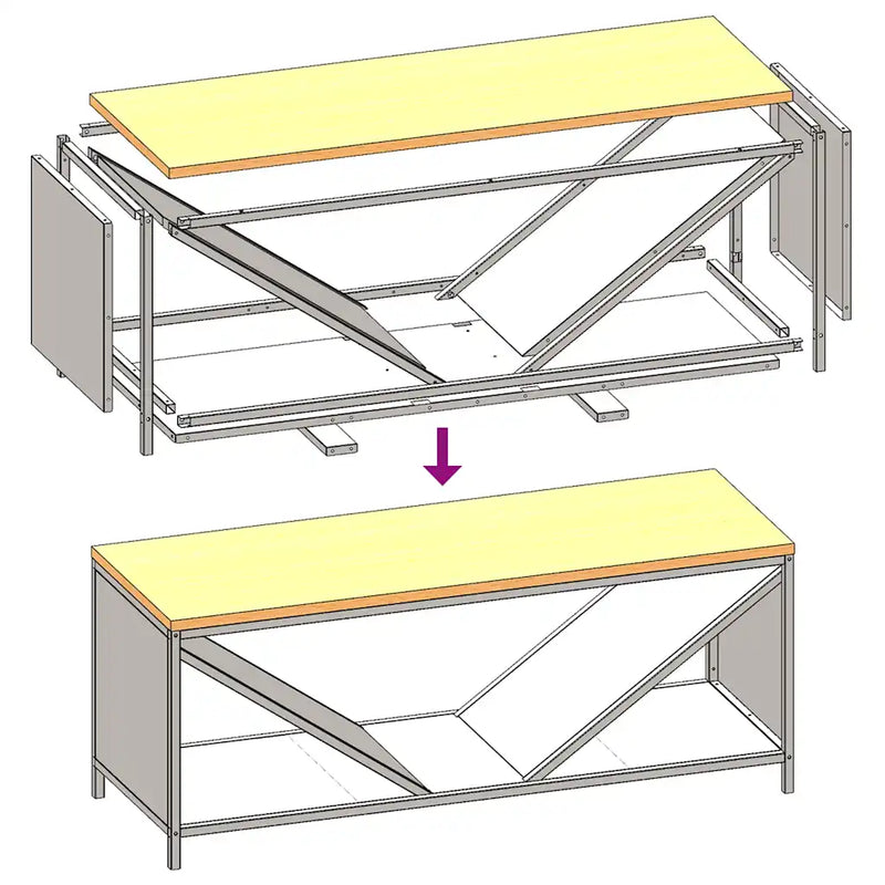 Firewood Rack with Wooden Top Black 100.5x35.5x40 cm