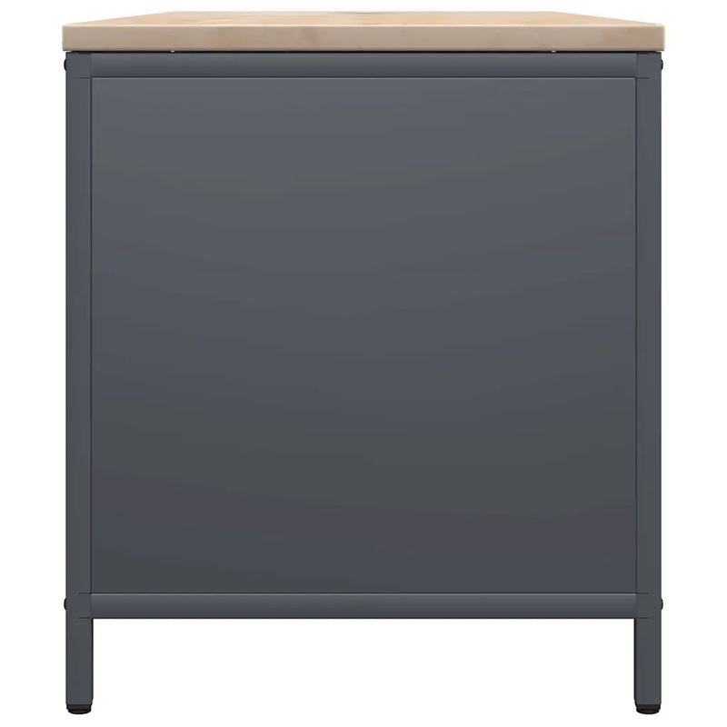 Firewood Rack with Wooden Top Anthracite 100.5x35.5x40 cm