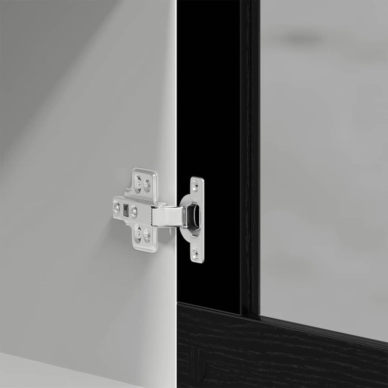 vidaXL Hanging Glass Cabinet Black Oak 40x31x60 cm Engineered Wood